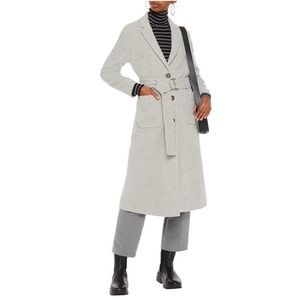 American Vintage belted melange wool blend coat